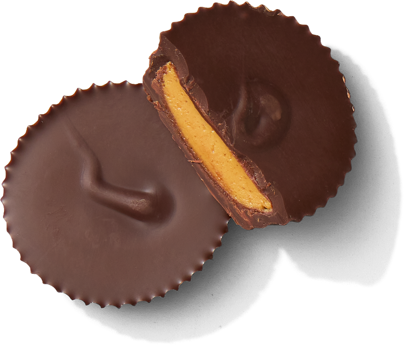 Peanut Butter Cups - Dark Chocolate, one cut