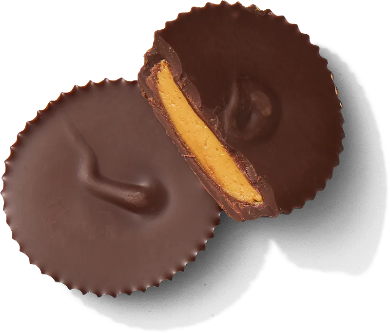 Peanut Butter Cups - Dark Chocolate, one cut