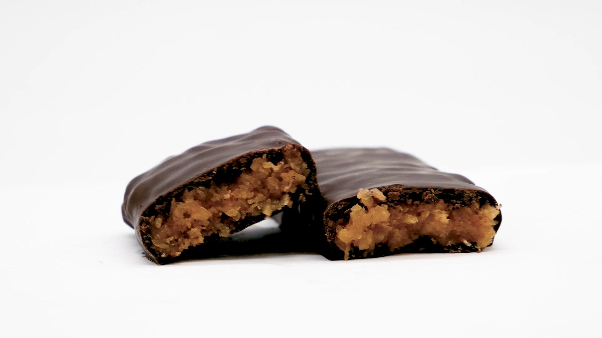 Nutritional Functional Food bars with chocolate and coconut